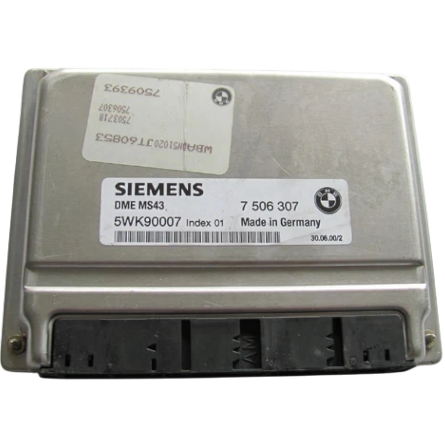 HỘP ĐIỀU KHIỂN ĐỘNG CƠ ECU ECM BMW 330i 3.0L HỘP ĐIỀU KHIỂN ĐỘNG CƠ ECU ECM BMW 330i 3.0L
Mã phụ tùng ECU ECM
5WK90015 , 5WK90012 , 5WK90007 , 5WK90017 , 5WK90008 , 5WK90027
5WK90014
Bosch ECU ECM
BMW 330i 3.0L
7506307, 7 506 307
5WK90007
Index 01
DME MS43