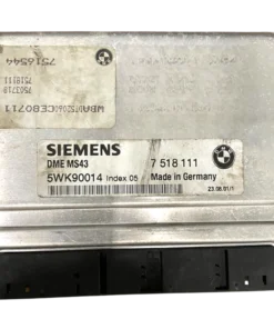 HỘP ĐIỀU KHIỂN ĐỘNG CƠ ECU ECM BMW 325i 2.5L Mã phụ tùng ECU ECM 5WK90015 , 5WK90012 , 5WK90007 , 5WK90017 , 5WK90008 , 5WK90027 5WK90014 SIEMENS ECU ECM BMW 325i 2.5L MS43, 7518111 - 7 518 111 5WK90014 DME MS43