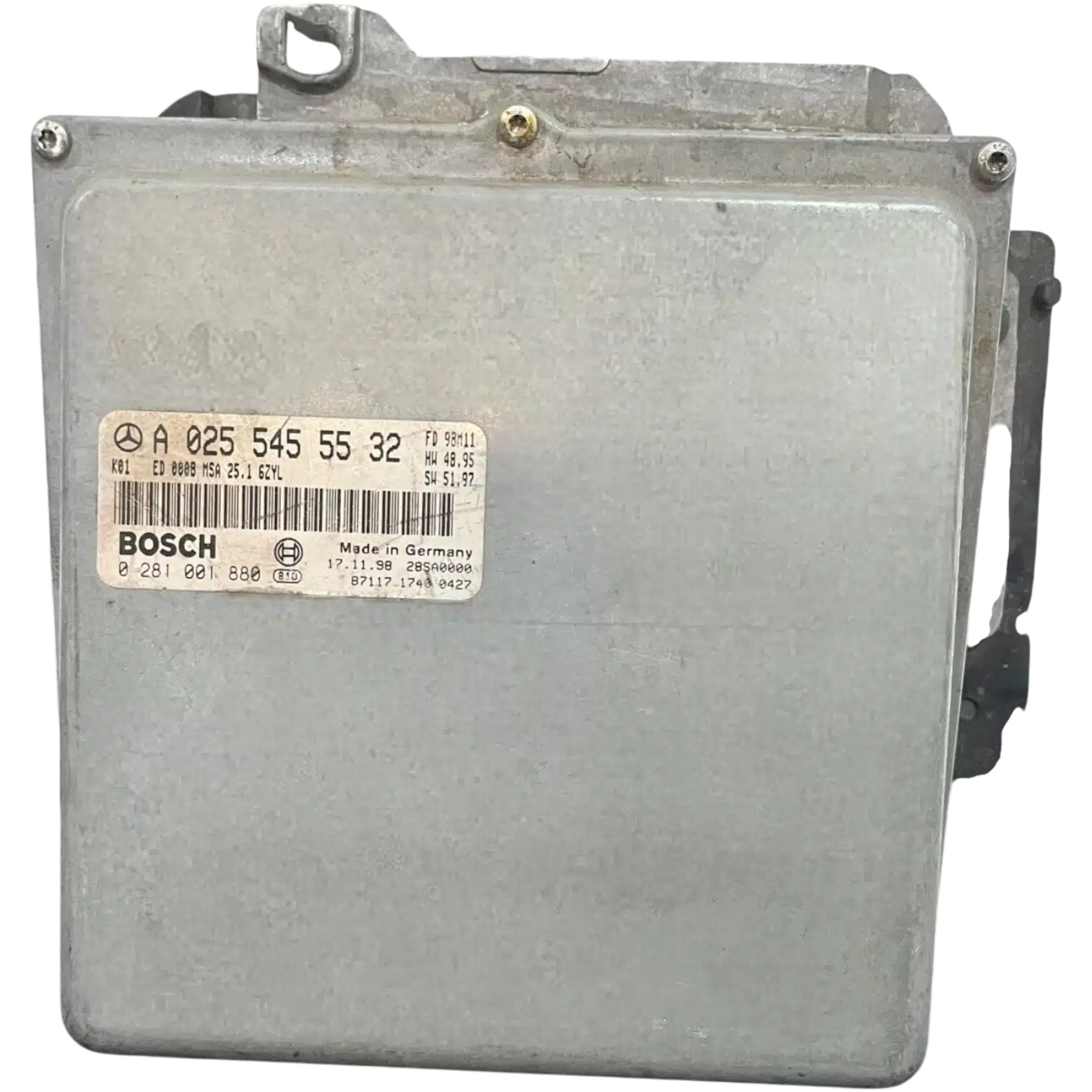 HỘP ĐIỀU KHIỂN ĐỘNG CƠ Ô TÔ ECU ECM MERCEDES-BENZ E300 3.0L 2008 - 2018 HỘP ĐIỀU KHIỂN ĐỘNG CƠ Ô TÔ ECU ECM MERCEDES-BENZ E300 3.0L 2008 - 2018
Mã phụ tùng ECU ECM
A0255458932 , A0255455532 , A0255455632 , A0255458532
Bosch ECU ECM
MERCEDES-BENZ E300 3.0L
0281001880, 0 281 001 880
A0255455532, A 025 545 55 32
MSA25.1