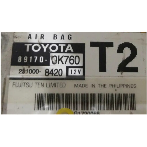 HỘP ĐIỀU KHIỂN TÚI KHÍ Ô TÔ SRS TOYOTA INNOVA 2.0L , AIRBAG SRS, 2310008420, 231000-8420, 891700K760 , 89170-0K760