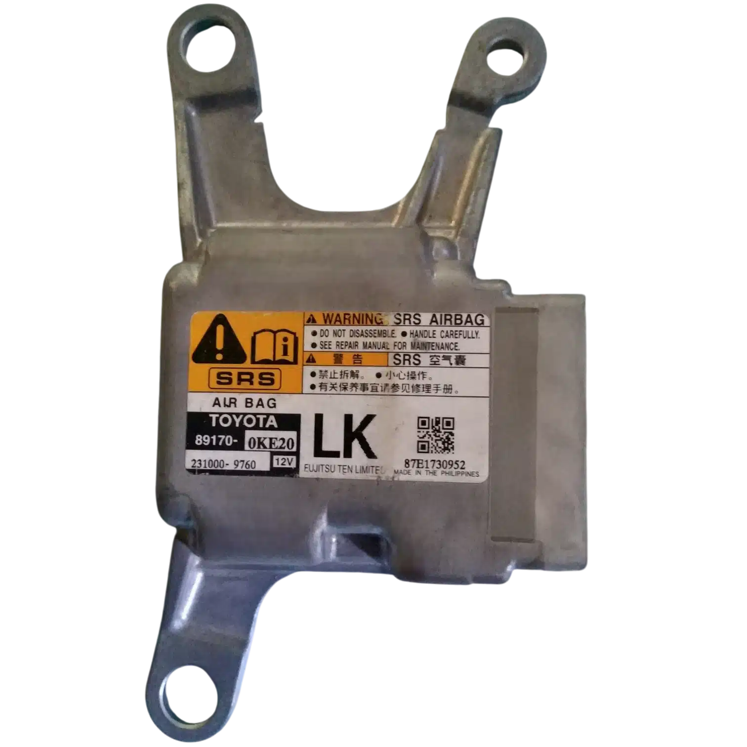 HỘP ĐIỀU KHIỂN TÚI KHÍ Ô TÔ SRS TOYOTA INNOVA 2.0L Mã phụ tùng hộp túi khí SRS 98170-0KE20 SRS TOYOTA INNOVA 2.0L 2310009760, 231000-9760 981700KE20 , 98170-0KE20