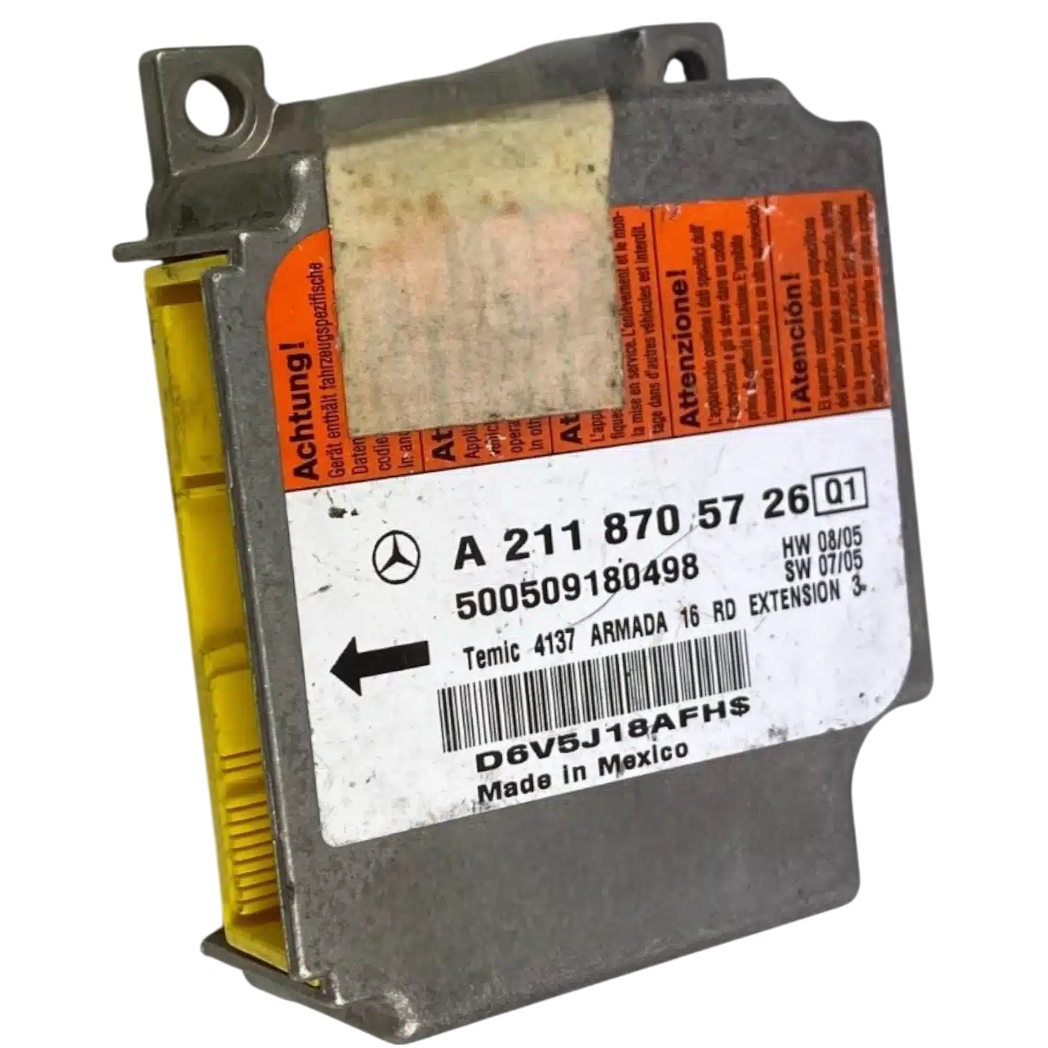 HỘP ĐIỀU KHIỂN TÚI KHÍ Ô TÔ SRS MERCEDES CLS500 4.7L HỘP ĐIỀU KHIỂN TÚI KHÍ Ô TÔ SRS MERCEDES CLS500 4.7LMã phụ tùng hộp túi khí SRS
A 211 870 57 26
SRS
MERCEDES CLS500 4.7L
500509070064, 500 509 070 064
A2118705726 , A 211 870 57 26