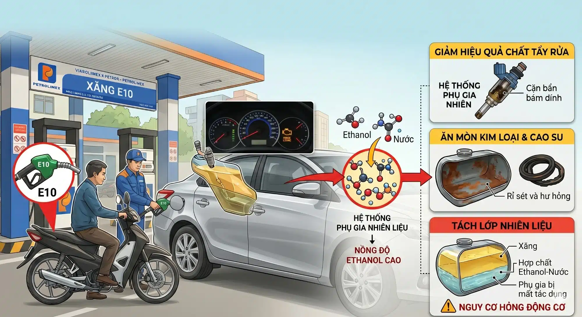 Tỷ Lệ Ethanol Cao Gây Ảnh Hưởng Đến Hệ Thống Phụ Gia Nhiên Liệu Tỷ Lệ Ethanol Cao Gây Ảnh Hưởng Đến Hệ Thống Phụ Gia Nhiên Liệu