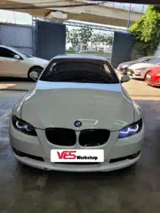 BMW 320i không mở được mui – xe vào VES Workshop kiểm tra
