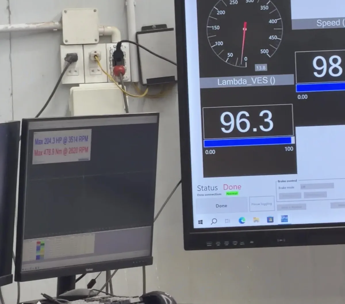 Màn hình đo công suất dyno khi remap Ford Ranger 2.0 tại VES Tuning